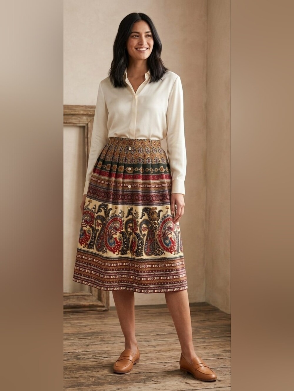 VTG 14 (modern M) St. Micheal Paisley Skirt